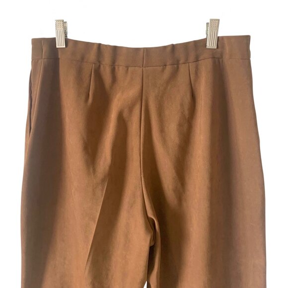 •SOLD•COLDWATER CREEK Camel Brown Faux-Suede Straight Leg Women's Trousers 16 - Picture 6 of 6